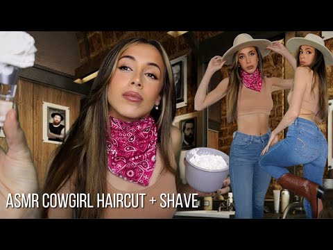 ASMR Cowgirl Gives You a Haircut + Shave | soft spoken