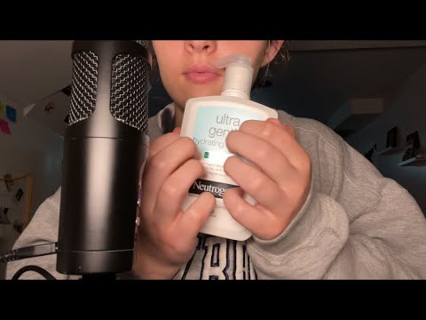 ASMR Skin Care Haul || Tapping, Whispering, lid sounds etc.