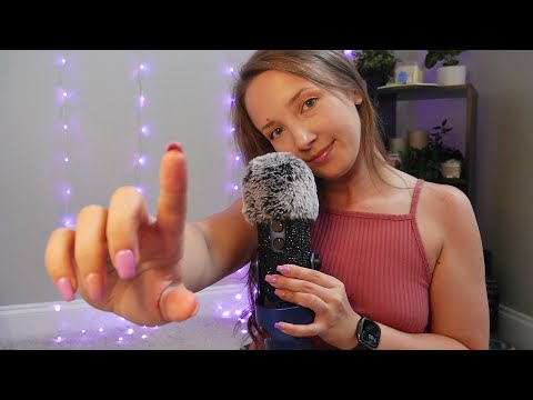 ASMR| Semi-Inaudible whispering w/ hand movements, fuzzy mic scratching, & mouth sounds🥰✨