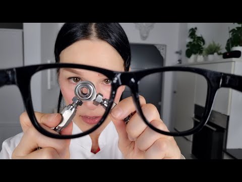 Ophthalmologist does important tests for your eyes & glasses ASMR