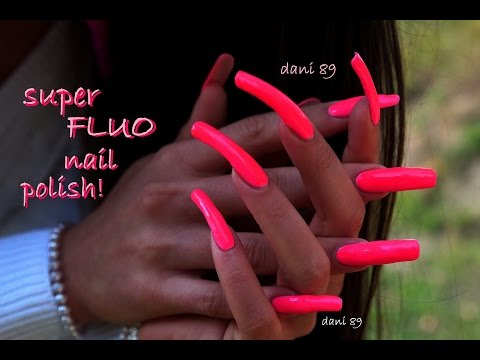 💤 Hypnotic SUPER FLUO nail polish! ❤️ For Long Nails Lovers 🎼🎵🎶  🎸 intense Music! 🌟 (visual ASMR)