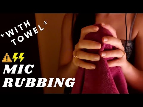 ASMR - FAST AND AGGRESSIVE MIC RUBBING WITH rough TOWEL for intense tingles, sleep and relaxation