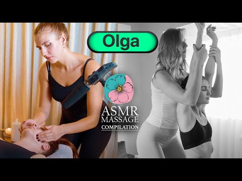 ASMR Back, Shoulders, Head, Foot, Face Massage by Olga (Compilation)