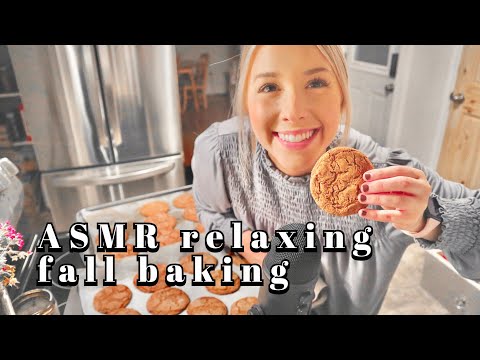 ASMR relaxing fall baking | molasses crinkle cookies