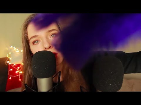 ASMR | CLOSE UP SEMI-INAUDIBLE WHISPERS. TRIGGER WORDS. BREATHING. FACE TOUCHING WITH FEATHERS.