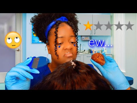 ASMR ✨Rude Nurse Treats Your Scalp for Dandruff 🙄✨(WORST REVIEWED NURSE ⭐)