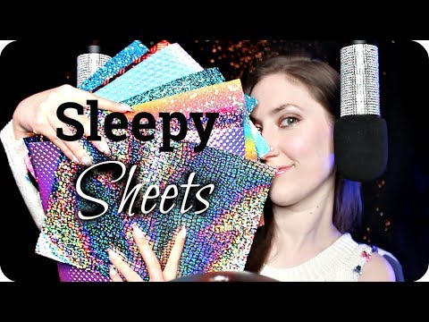 ASMR Scratching & Tapping Tingly Textured Sheets 😴 Beeswax, Vinyl, Glitter, Holo, Crystals 💎 4 Mics