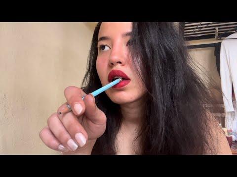 ASMR - Ex Girlfriend asks you random questions (+red lips)