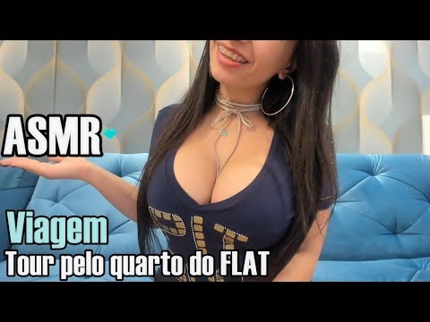 ASMR Tour pelo quarto do Flat Mouth Sounds and Tapping 💓😴