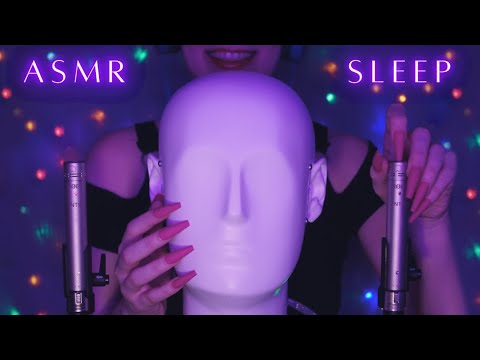 ASMR Binaural Head Mic Scratching & Tapping with DIFFERENT Nail Shapes💜 No Talking for Sleep 😴 4K