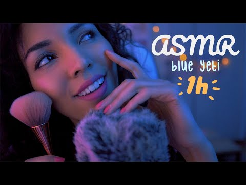 ASMR Francais 💤 100% Blue Yeti ♥ 1 HEURE (Fluffy, Inaudible, Mouth Sounds, Scratching)