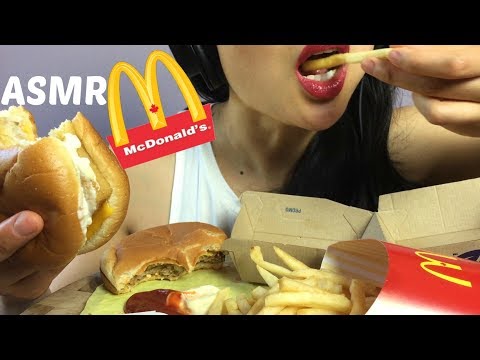 ASMR McDonald's (Filet-O-Fish + Cheese Burger + Fries) EATING SOUNDS | SAS-ASMR