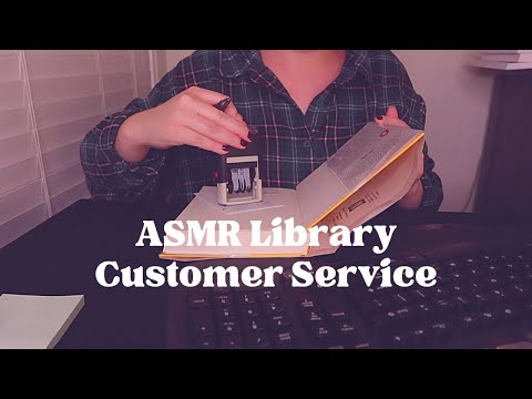 ASMR Library Roleplay *multiple checkouts* | Soft-Spoken | Typing, Crinkles, Paper + Writing Sounds