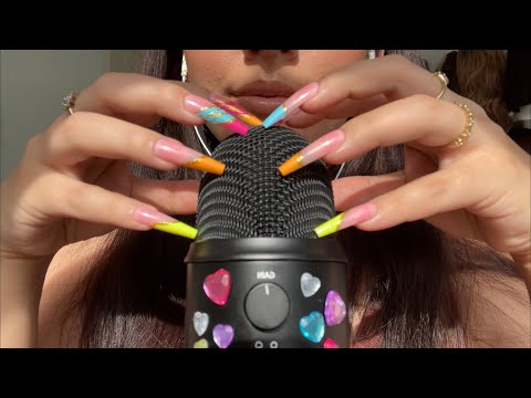ASMR 5 minute fast and aggressive mic scratching with no cover 💛 | NO TALKING ‼️VOLUME DOWN‼️