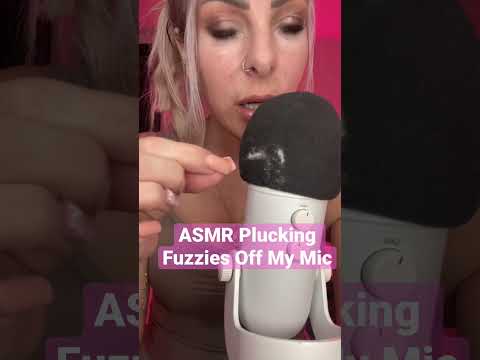 ASMR Plucking The Fuzzies Off My Mic & Super Up Close Whispers
