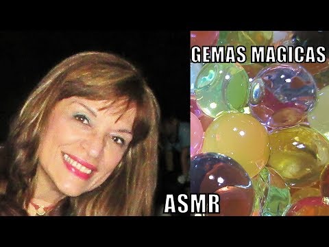 ASMR BINAURAL CON BOLITAS DE GEL-GEMAS MAGICAS🧜EN ESPAÑOL- CRYSTAL WATER BEADS MAGIC
