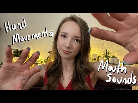 ASMR Hand Movements, Mouth Sounds, & Hair Play (slow & gentle asmr)