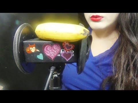 ASMR Banana Eating Sounds + Whip Cream Eating = 3DIO BINAURAL