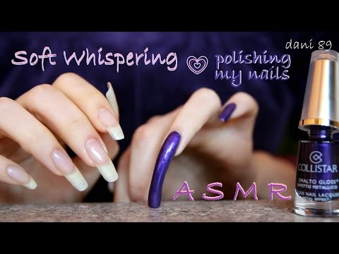 🎤 ASMR: Soft Italian Whispering ❤️ Polishing my Natural Nails 💅 [BINAURAL sounds]