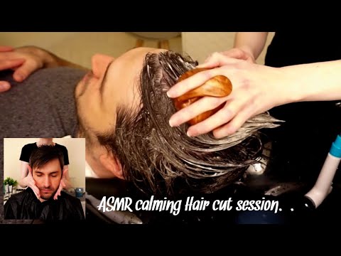 ASMR Calming Hair wash and cut with hypnotising scalp massage | No speaking