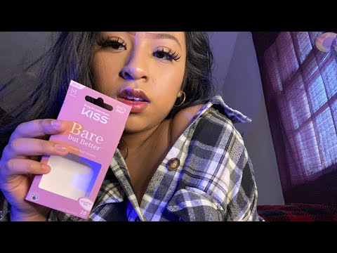 ASMR SIS APPLYING YOUR NAILS 💅 |WE TALK ABOUT CHAD|pt1