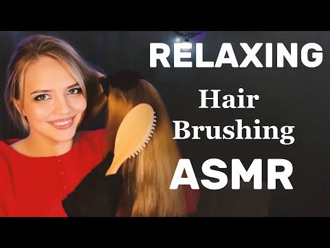 ASMR Brushing Long Natural Hair. Hair Over Face. Satin Gloves. Many Tingles. Big Hair Brushing Video