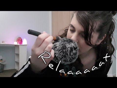 ASMR || Inaudible Whispering | Fluffy Mic Brushing | Mouth sounds & Hand Movements ||