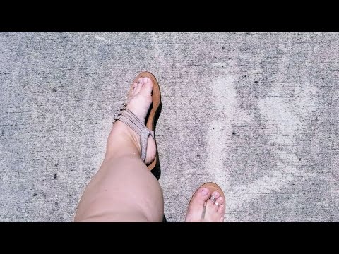 Outdoor Walk in Slide on Sandals | ASMR Neighborhood Sounds