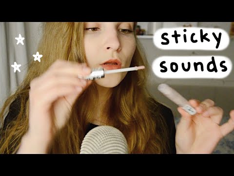 fast sticky sounds ASMR || tapping, hand sounds, mouth sounds