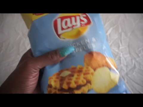 👅 🍬 Gum Chewing ASMR Lay/Chicken/Waffles Chips