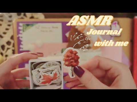 ASMR | Journal with me🌷 Satisfying stationary sounds (No talking) {scissors, stickers ++}
