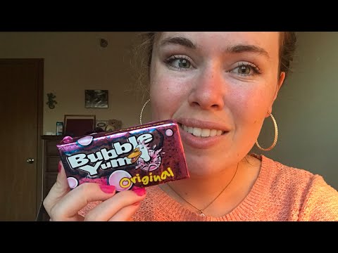 ASMR Gum Chewing/Bubble Blowing/ Hand Movements and more!
