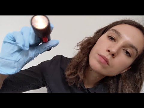 ASMR Cranial nerve exam with light triggers, latex sounds, and personal attention (fast paced)
