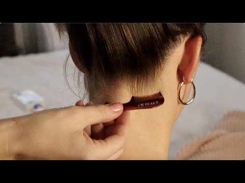 ASMR | Combing baby hairs with a baby comb 👼 (whisper, micro-attention, hair play)