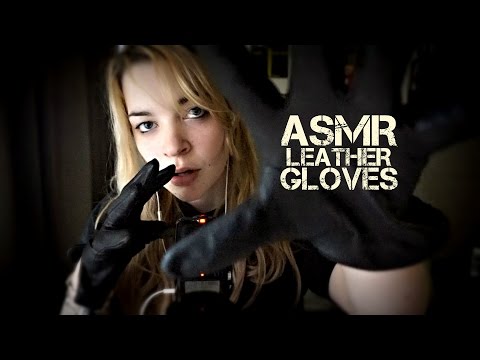 ASMR Leather gloves- Close unintelligible whispers