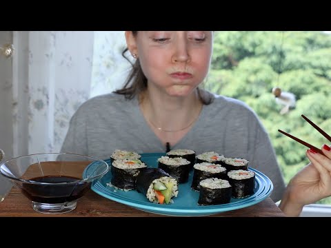 ASMR Big Bites Eating Sounds Sushi Kimbap | Mukbang 먹방