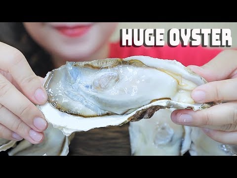 ASMR RAW HUGE OYSTER WITH PICKLED YOUNG GINGER ROOT , EATING SOUNDS | LINH-ASMR