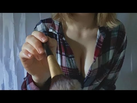 [ASMR] makeup brush (microphone brushing)