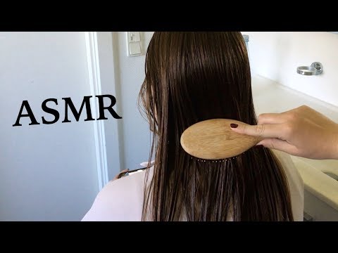 ASMR Blow Drying, Brushing & Straightening My Sister's Hair 😴