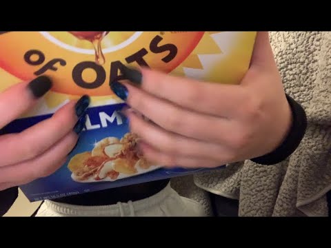 ASMR Tapping on Boxes (tracing, scratching, ...) FOOD THEMED