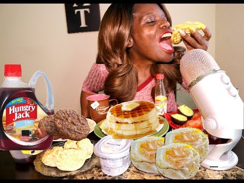 WAFFLE Mukbang ASMR Eating Sounds