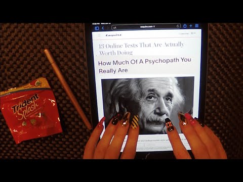 ASMR Gum Chewing Taking Online Tests on iPad | Whispered