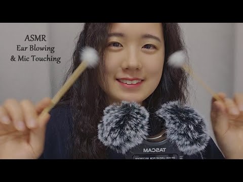 ASMR Ear Blowing & Mic Touching with Fluffy Earpick (No Talking, 2Hr)