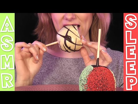 ASMR candy apple eating | chocolate & sprinkles