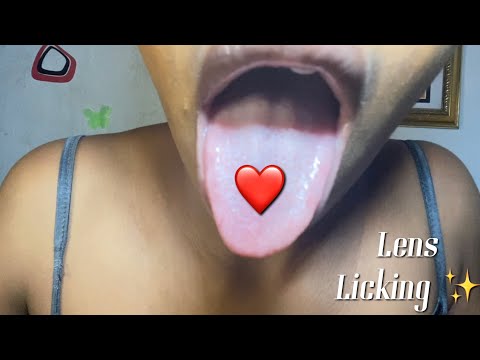 ASMR LENS LICKING! Mouth Sounds| video request ♥️