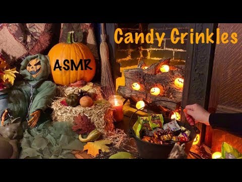 ASMR  🎃 Halloween Candy bag crinkles/Opening-sampling  🍭 (No talking)