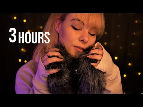 ASMR | 3 hours extra cozy Fluffy Scratching & Subtle Breathing - no talking, Fuzzy Mic