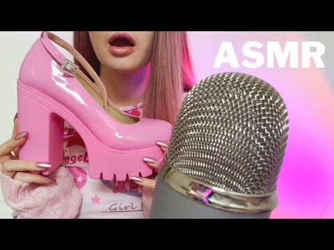 ASMR Gum Chewing While Showing My Pink Shoe/High Heel Collection (no talking)