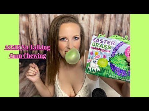ASMR No Talking Easter Grass Gum Chewing