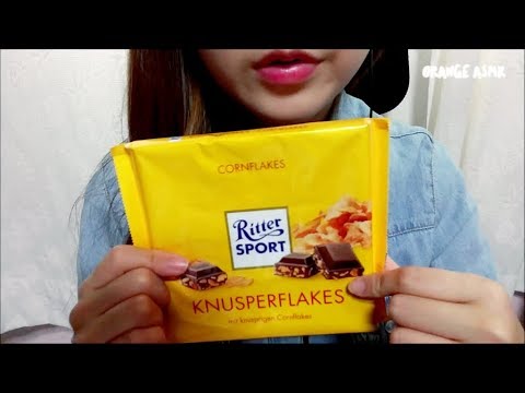 ASMR Chocolate 리터스포트 콘플레이크 초콜렛 이팅사운드 독일 쪼꼬 먹방 Rittersport cornflakes Eating sounds mukbang
